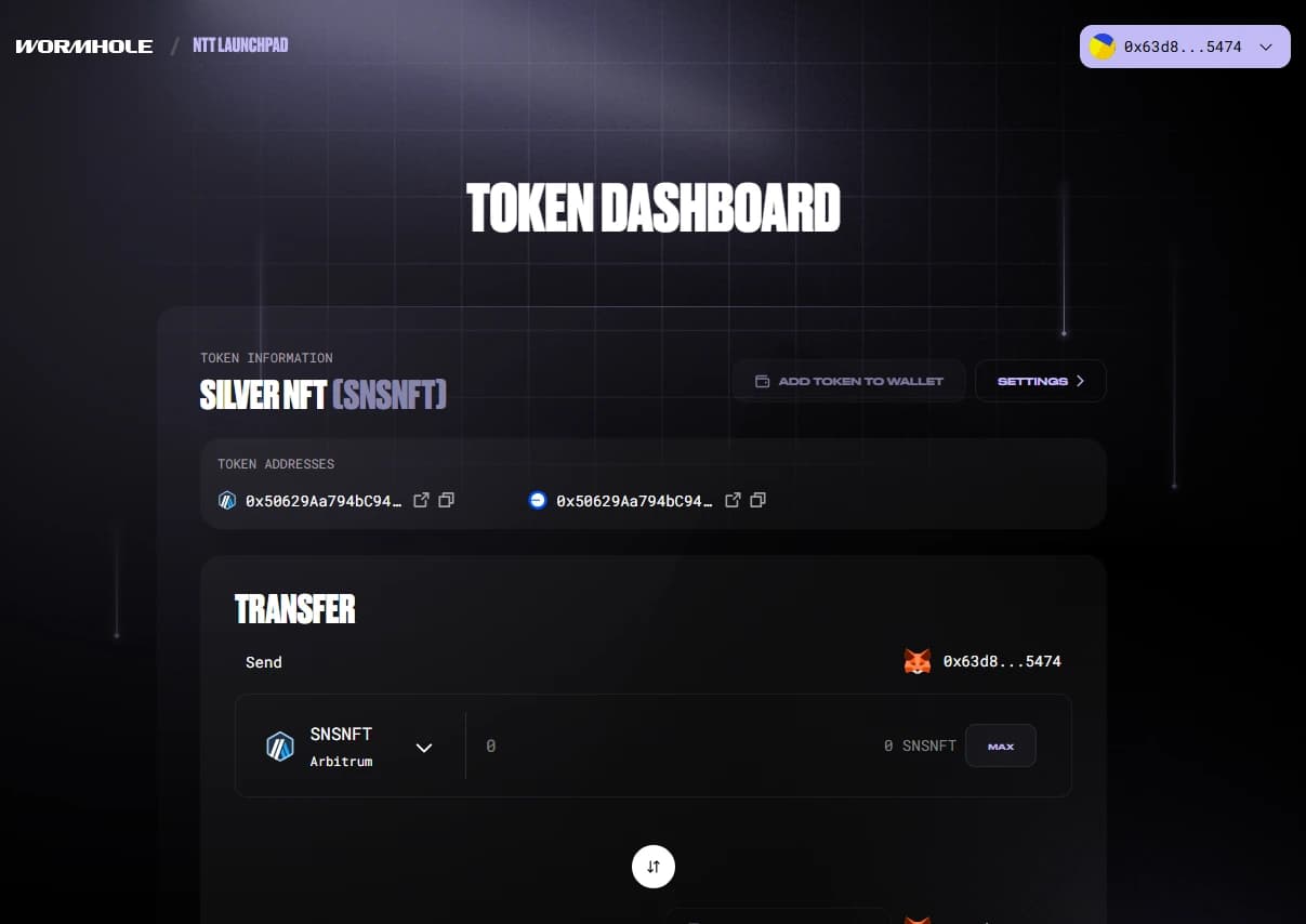 NTT Token dashboard